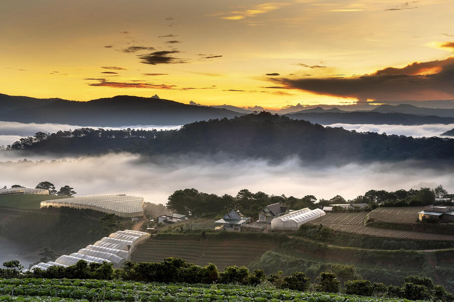 A panoramic view of Dalat, one of the most romantic honeymoon destinations in Vietnam